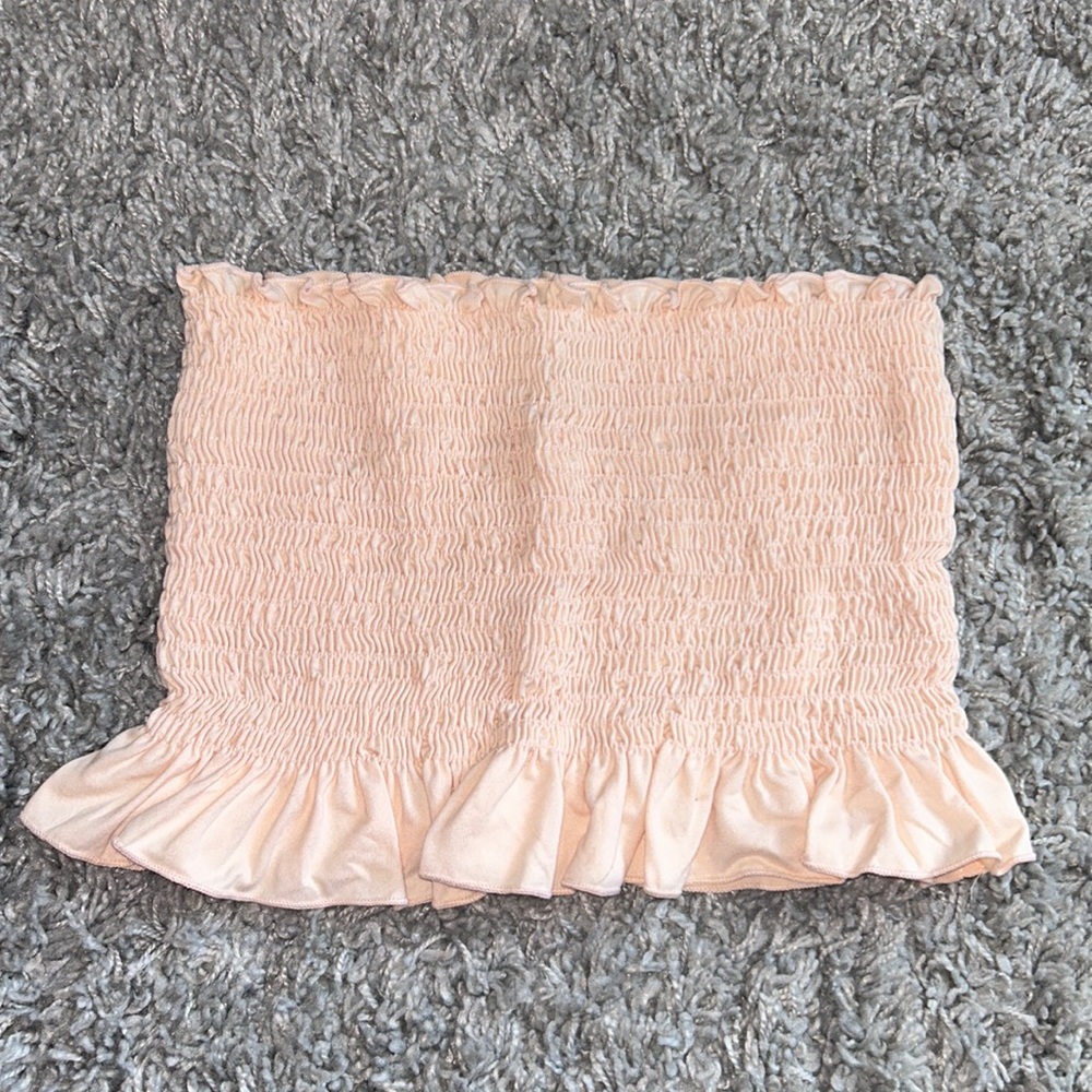 Forever 21 Baby Pink Scrunched Tube Top M